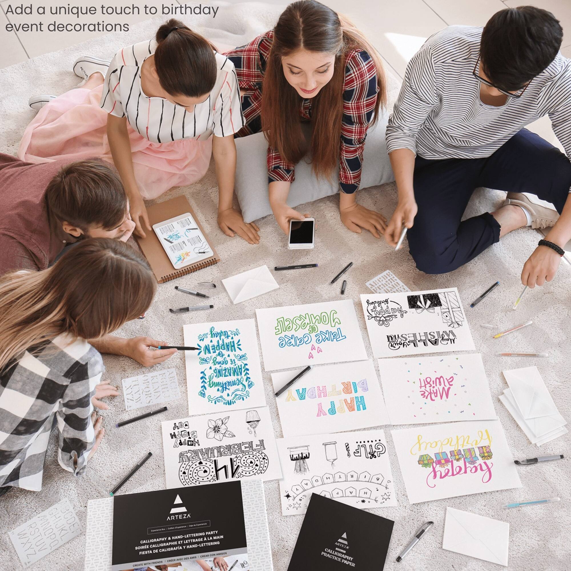 Arteza® Experience Box 85 Piece Calligraphy and Lettering Party Kit